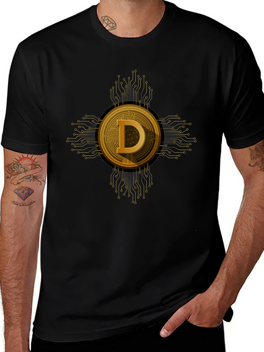 Dogecoin Crypto Tee - Black Short Sleeve T-Shirt