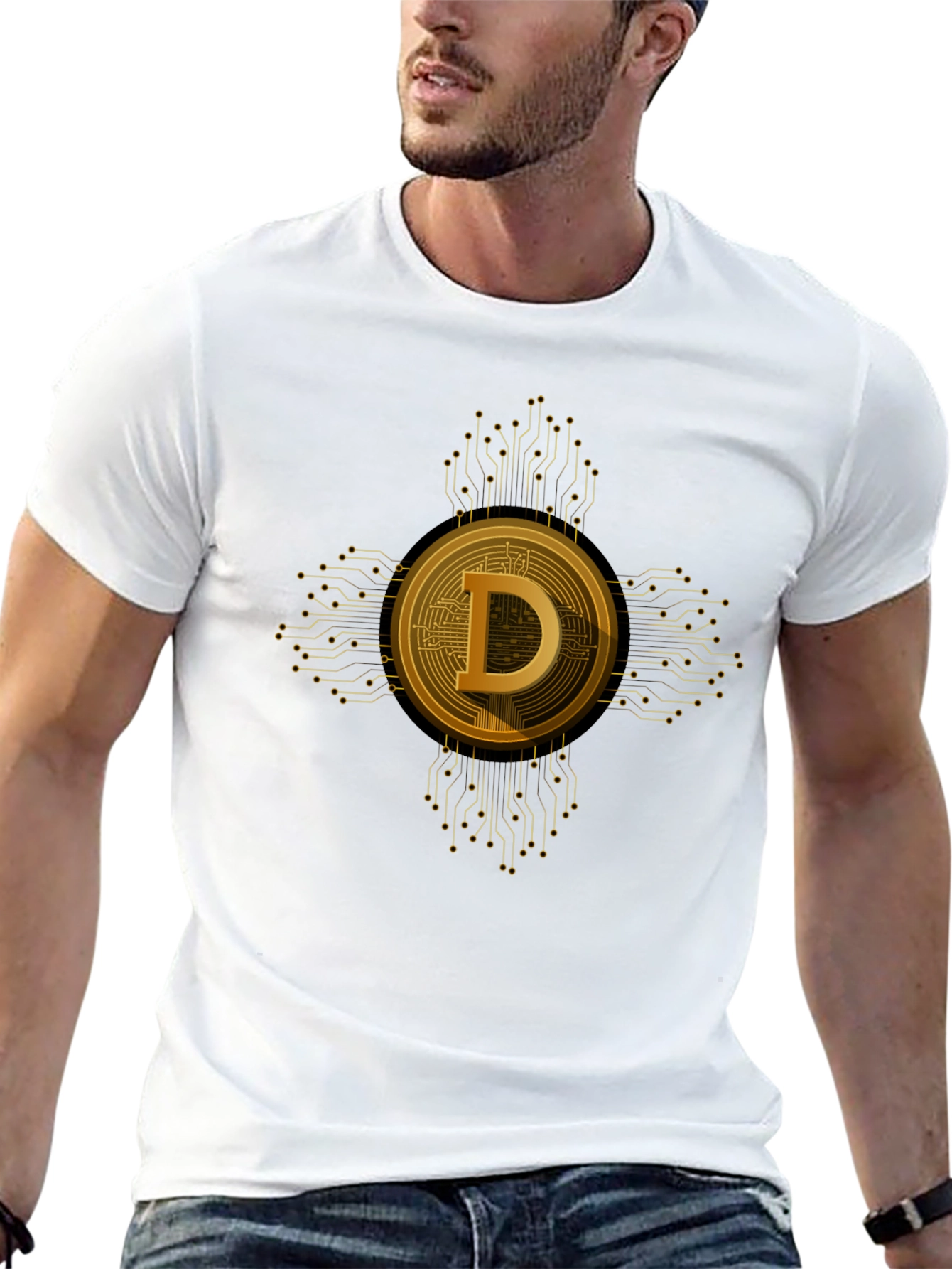 Dogecoin Crypto Tee - Black Short Sleeve T-Shirt