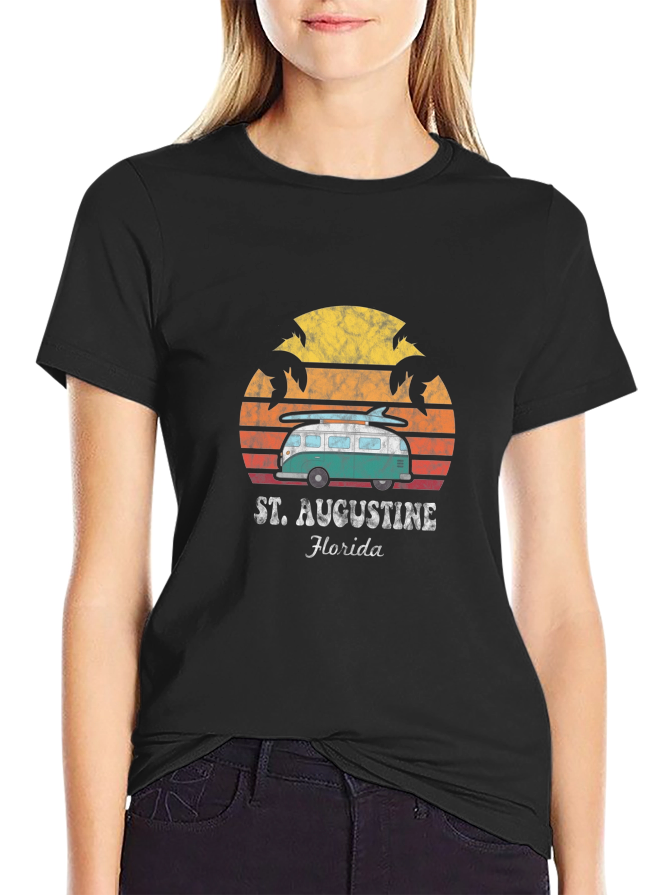 St. Augustine Florida Retro Van Surf T-Shirt