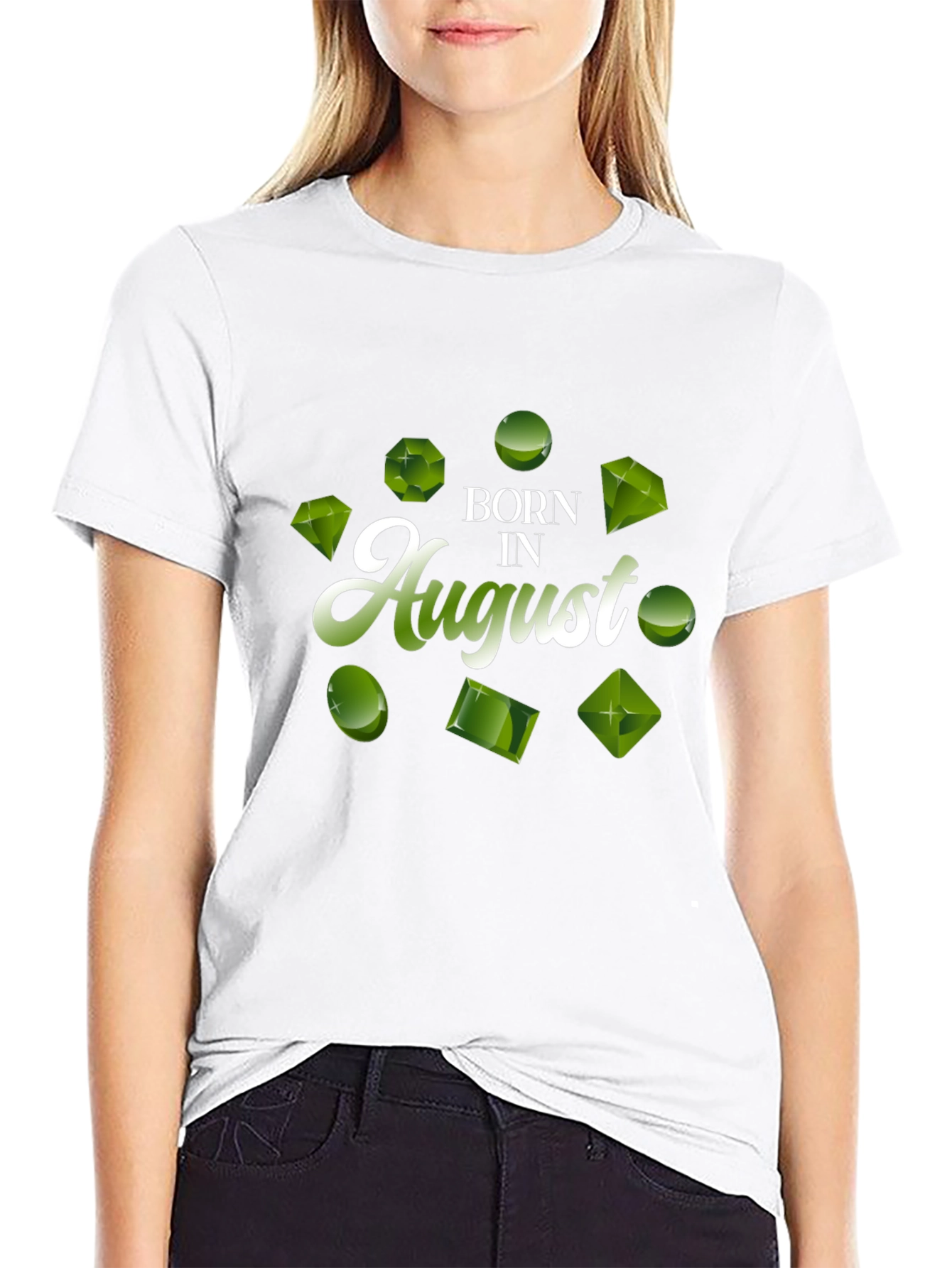 Born in August Peridot Gemstone T-Shirt