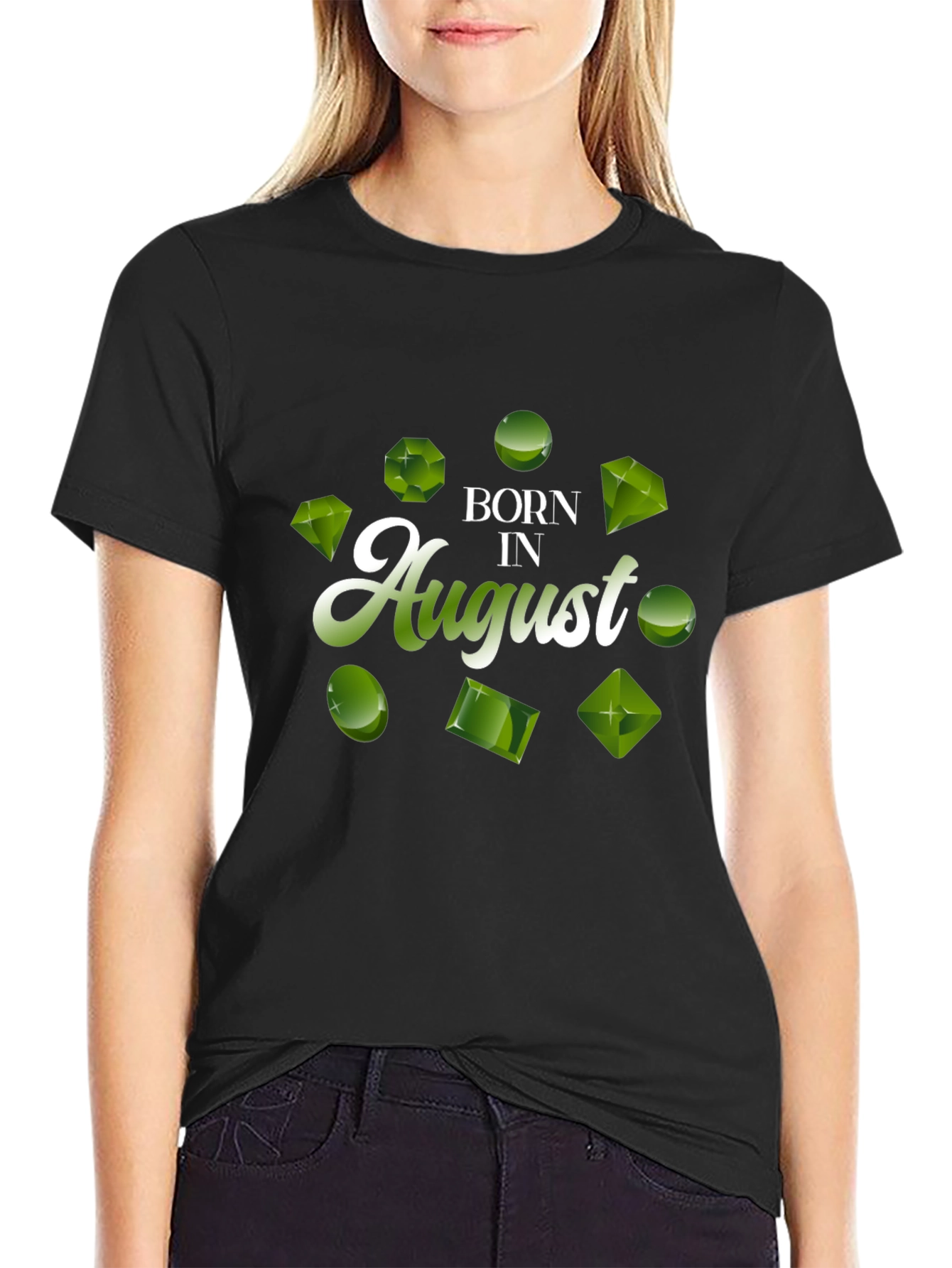 Born in August Peridot Gemstone T-Shirt