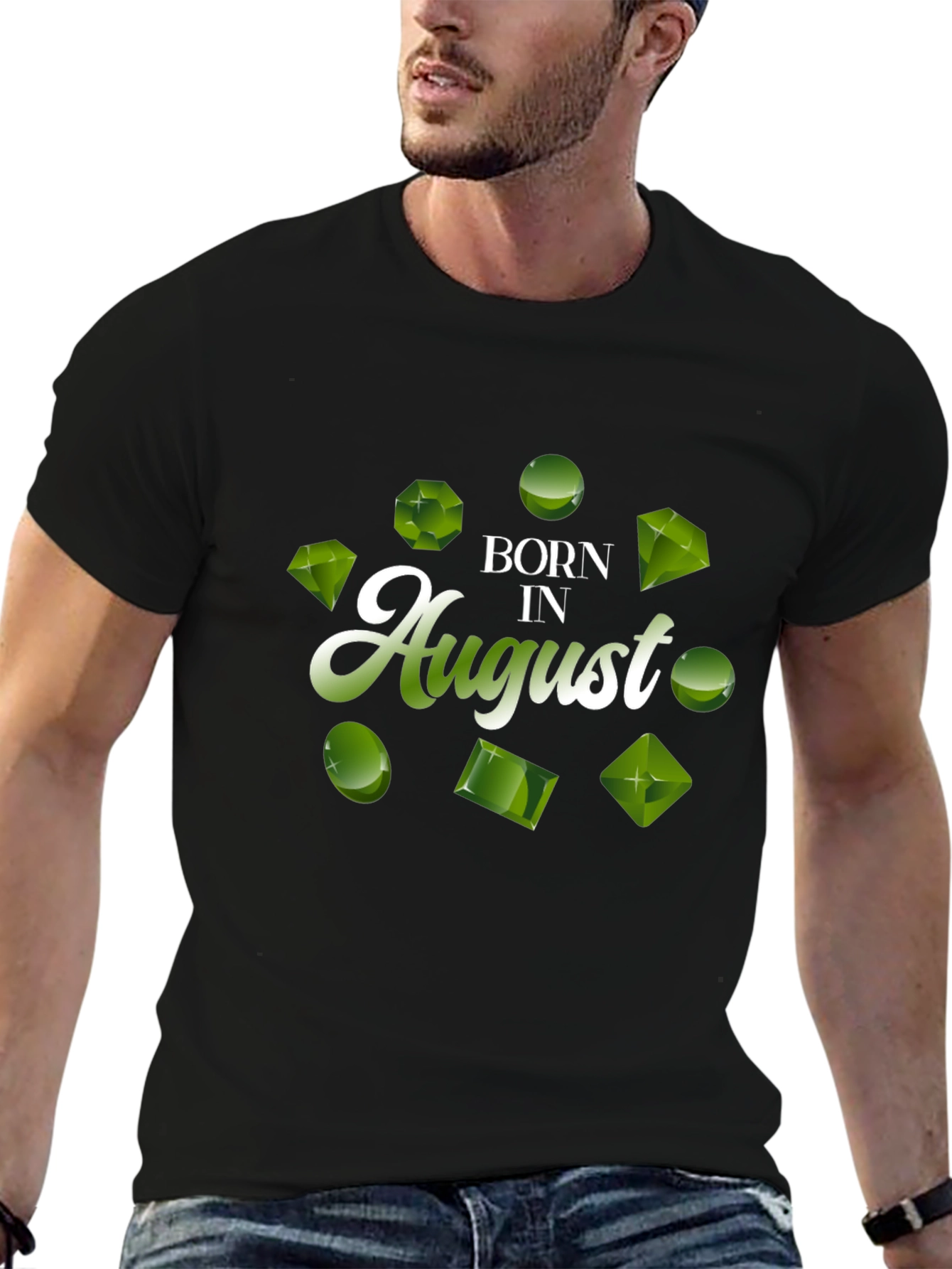 Born in August Peridot Gemstone T-Shirt