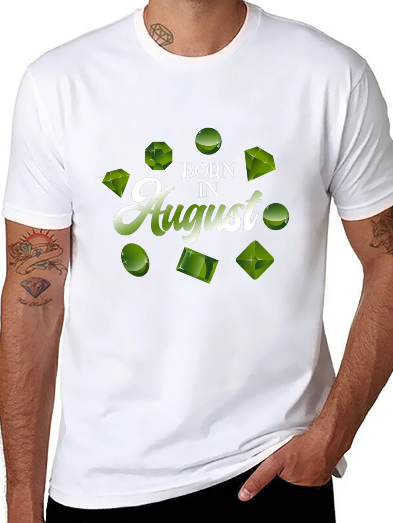 Born in August Peridot Gemstone T-Shirt