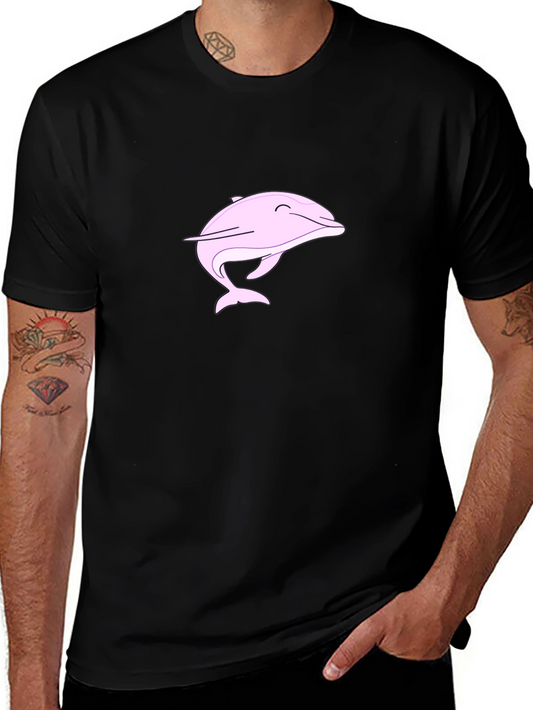 Pink Dolphin Graphic Black Tee Shirt