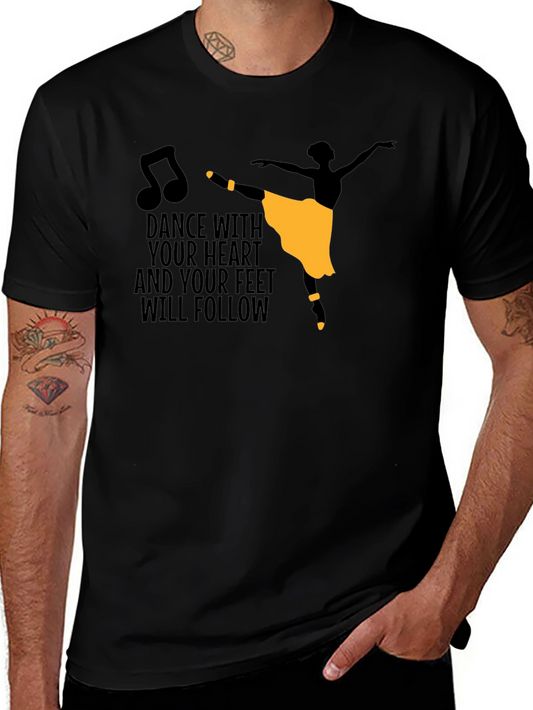 Dance With Heart Tee - Ballerina Graphic Shirt