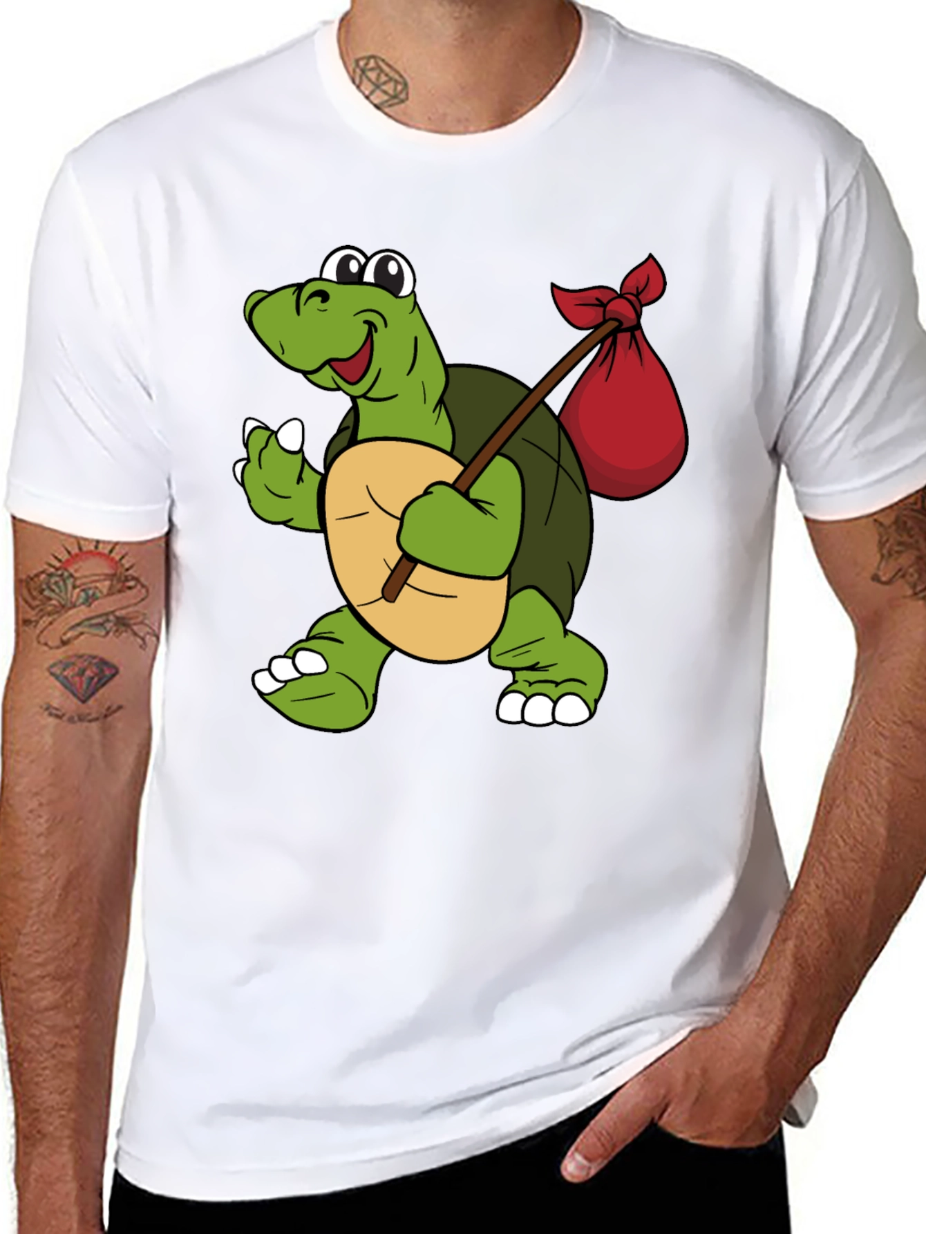 Turtle with Sack Black T-Shirt