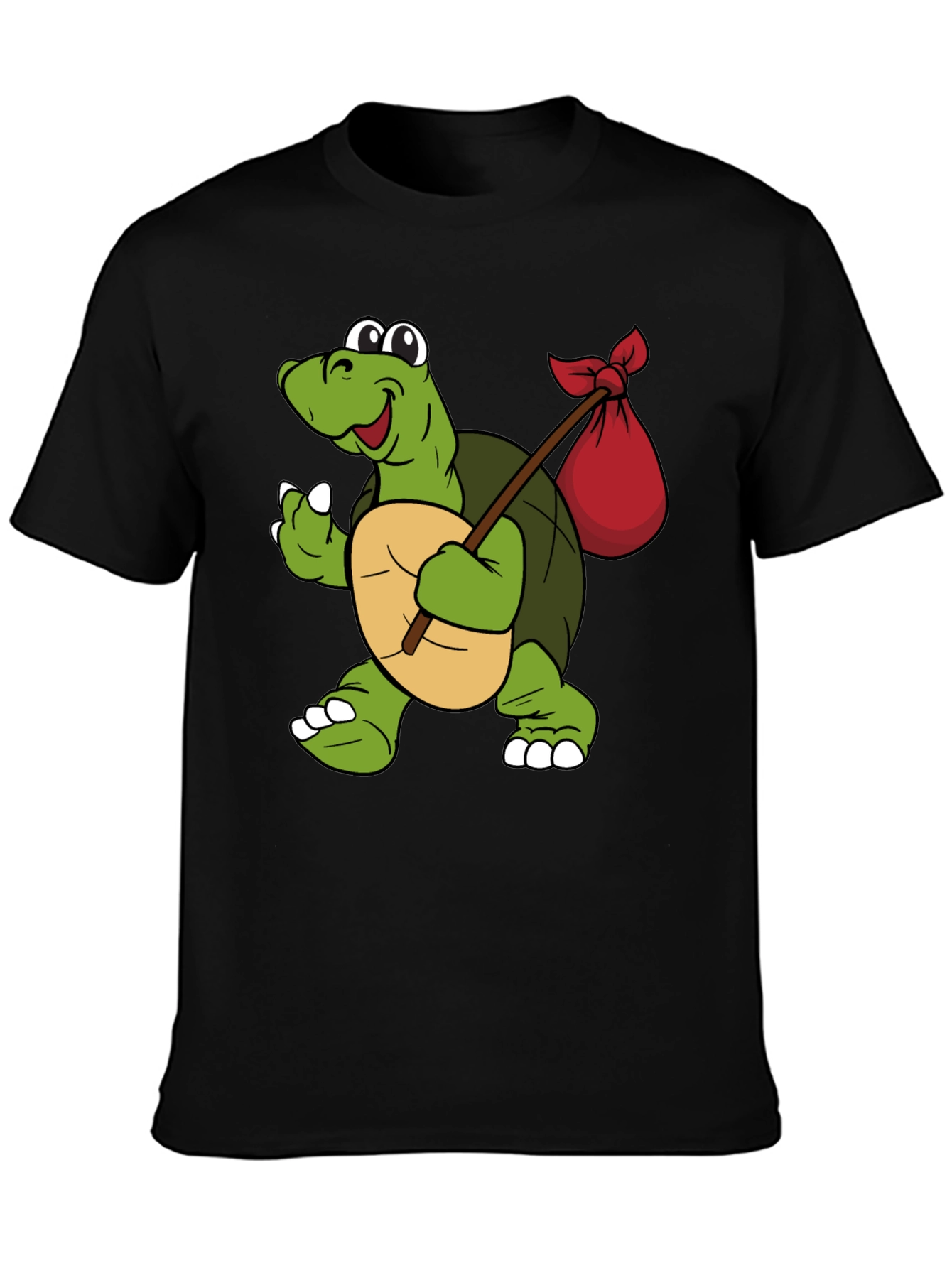 Turtle with Sack Black T-Shirt