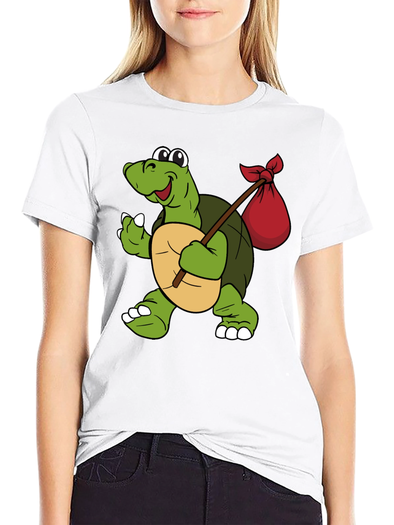 Turtle with Sack Black T-Shirt
