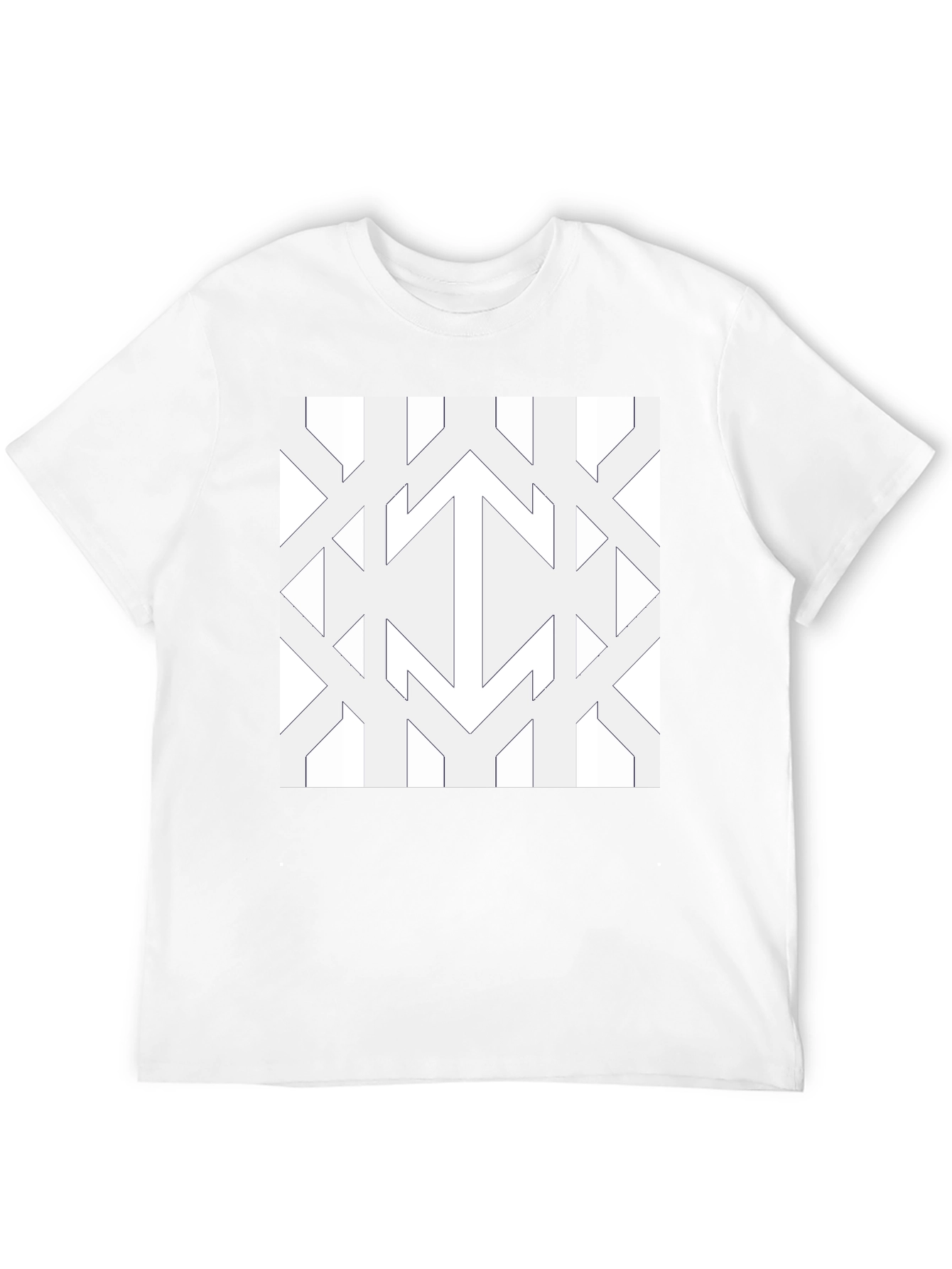 Modern Geometric Pattern Black Tee