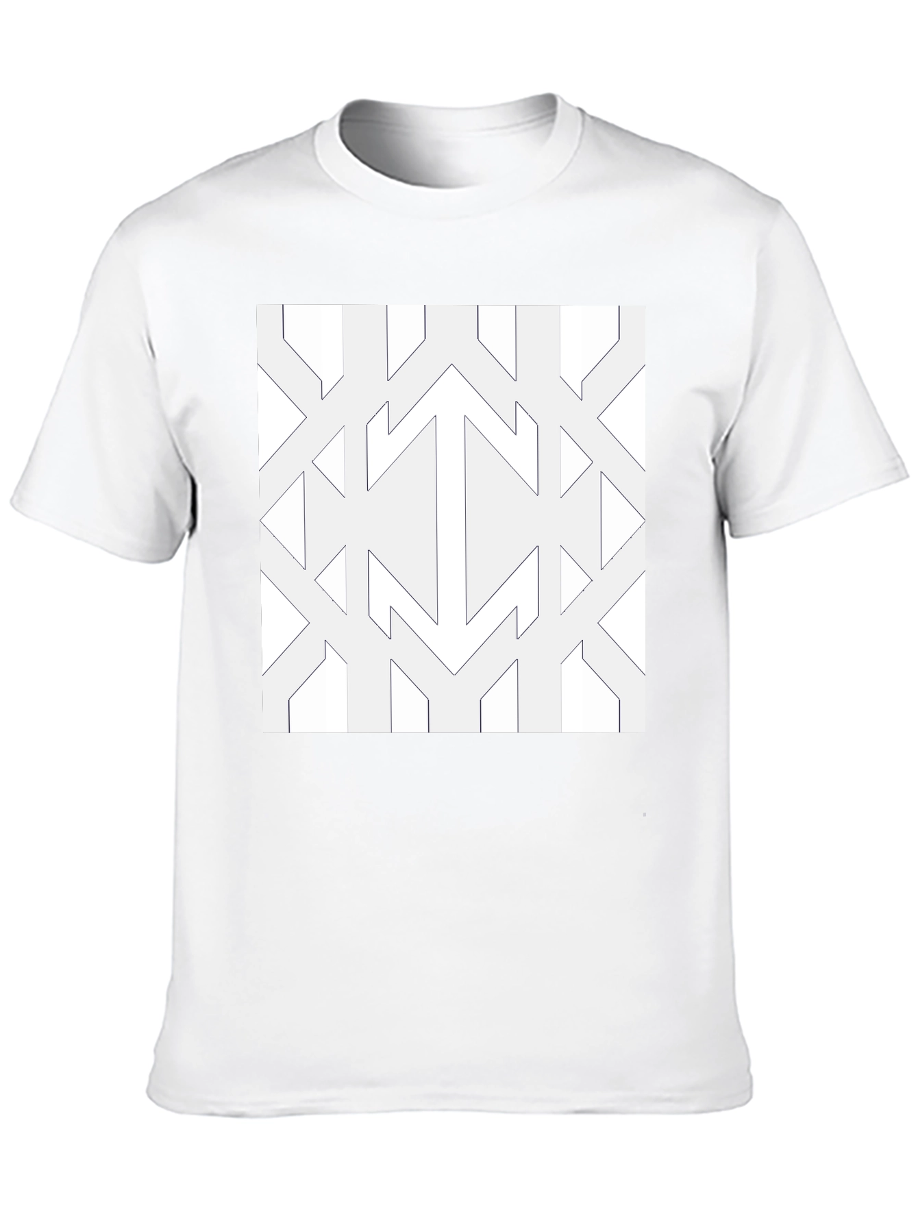 Modern Geometric Pattern Black Tee