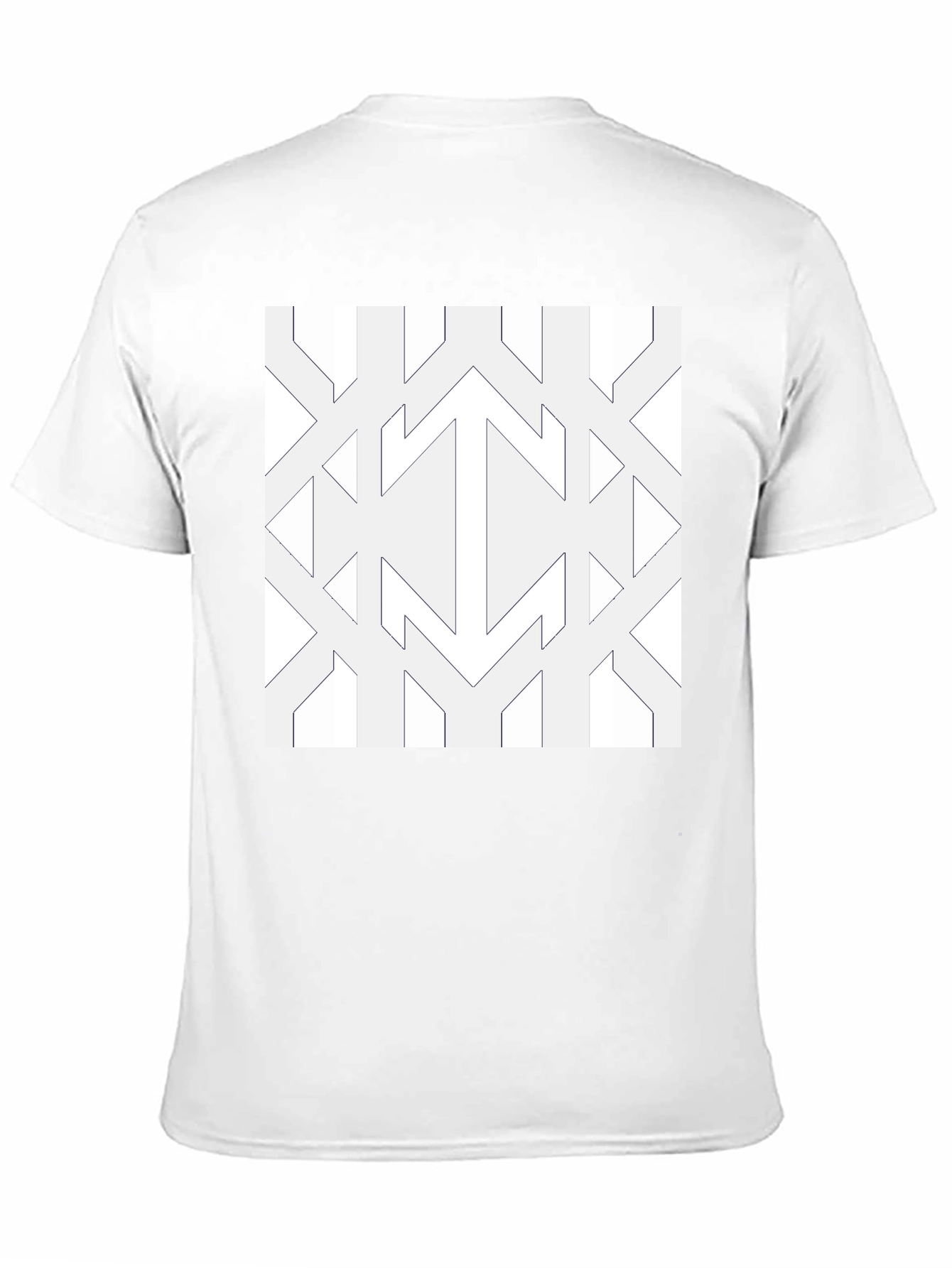 Modern Geometric Pattern Black Tee