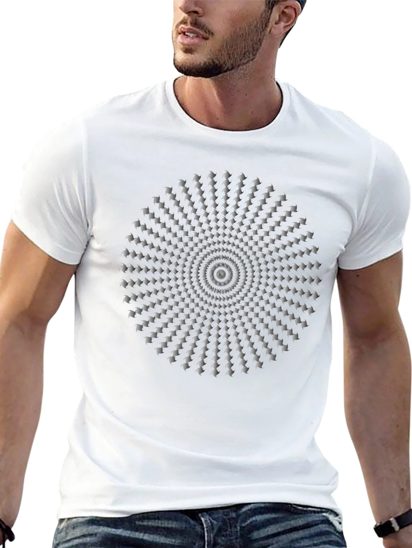 Hypnotic Illusion Black Cotton T-Shirt