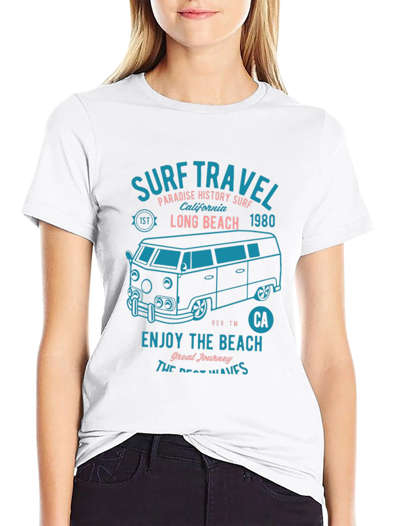 Surf Travel Graphic Tee - Long Beach 1980