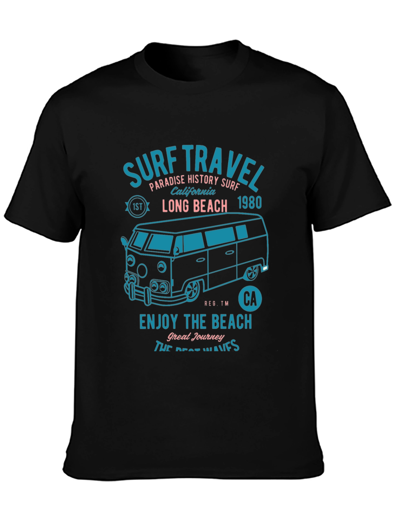 Surf Travel Graphic Tee - Long Beach 1980