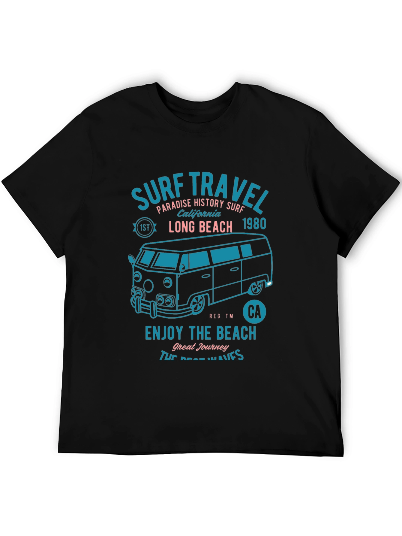 Surf Travel Graphic Tee - Long Beach 1980