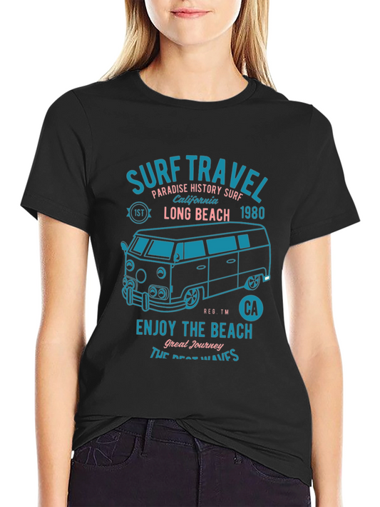 Surf Travel Graphic Tee - Long Beach 1980