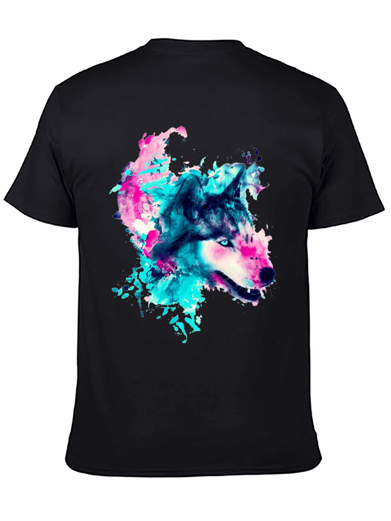 Wolf Graphic Print Crew Neck T-Shirt