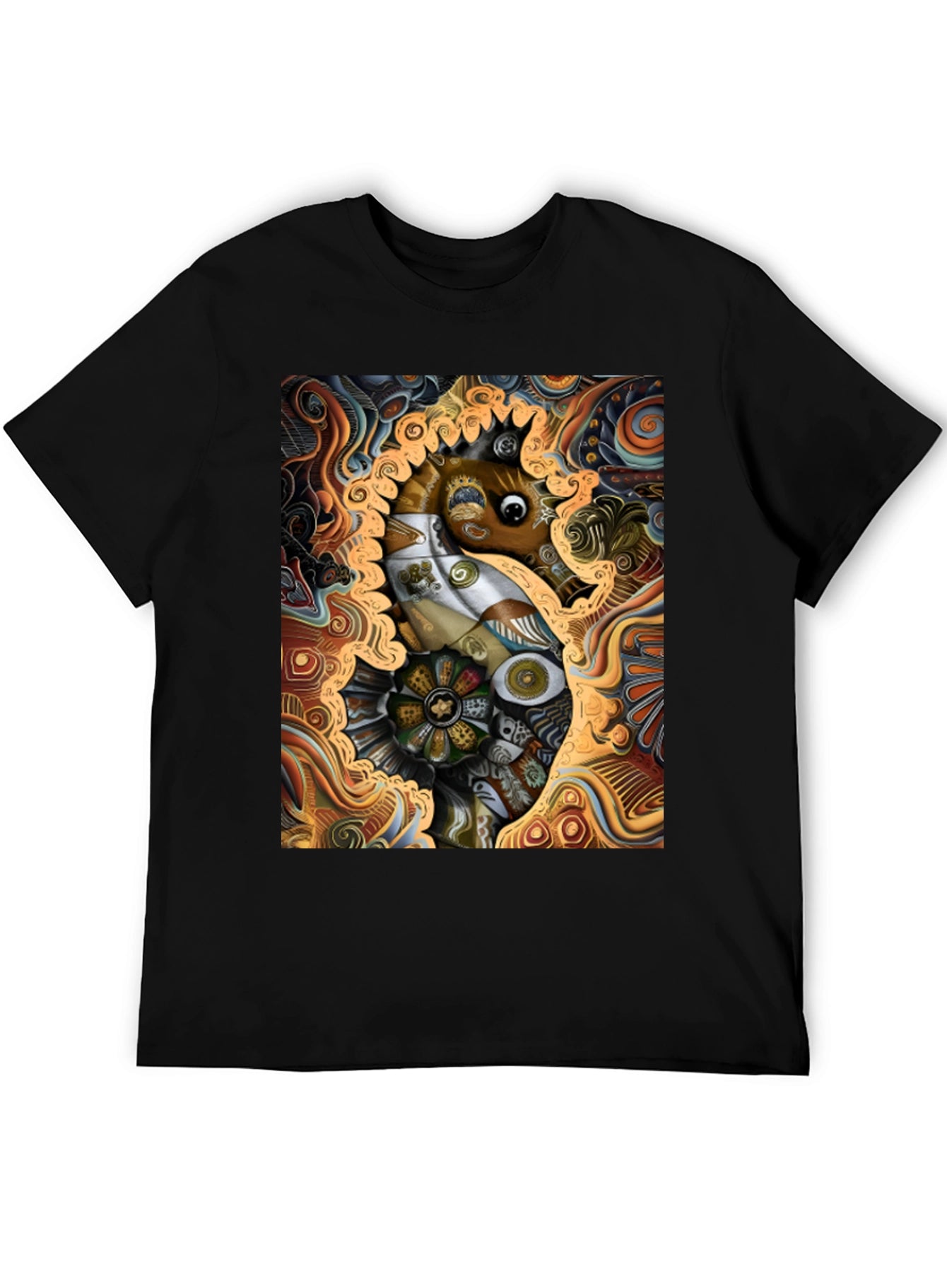 Abstract Seahorse Graphic Tee - Unique Art T-Shirt