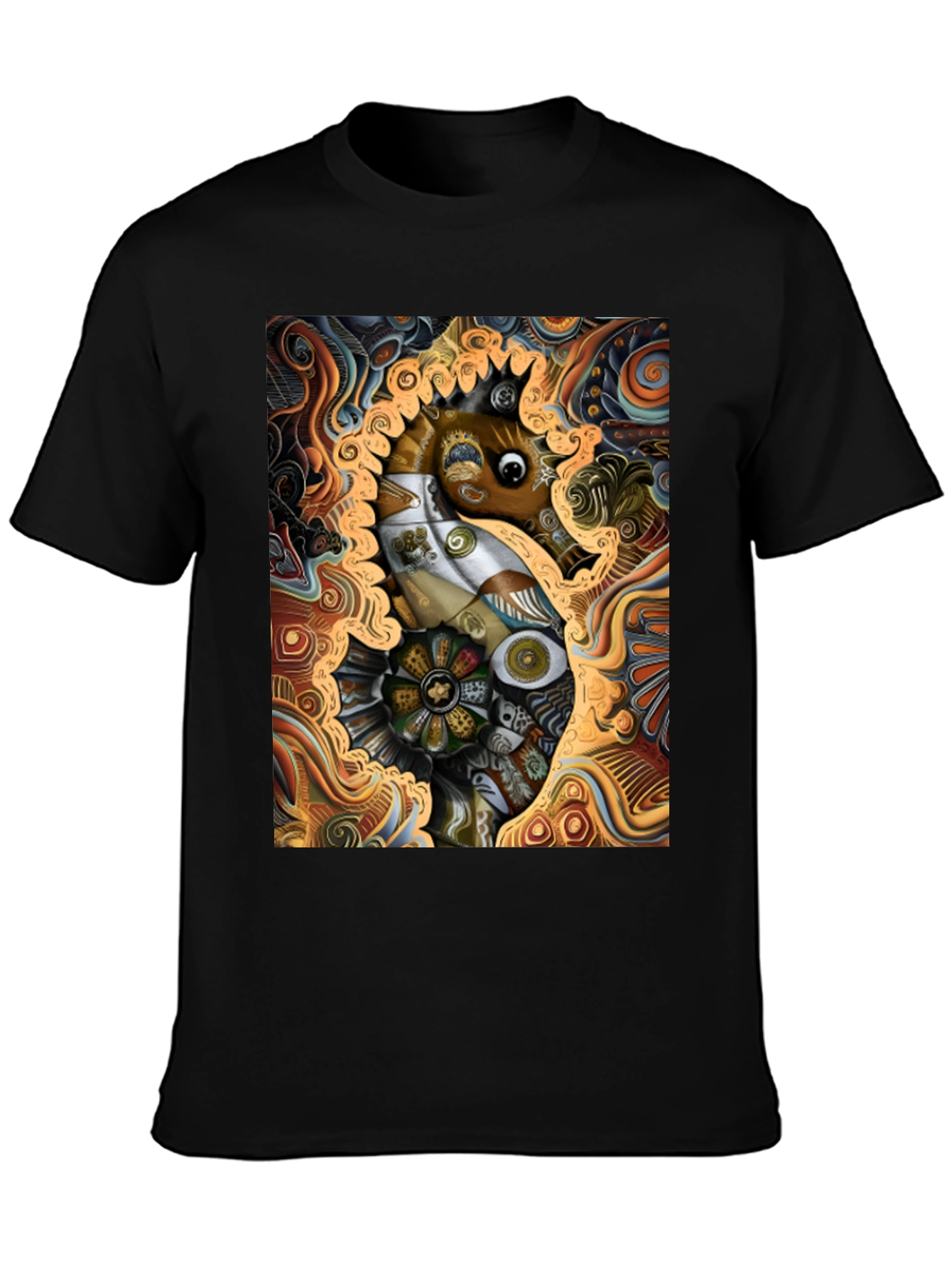 Abstract Seahorse Graphic Tee - Unique Art T-Shirt