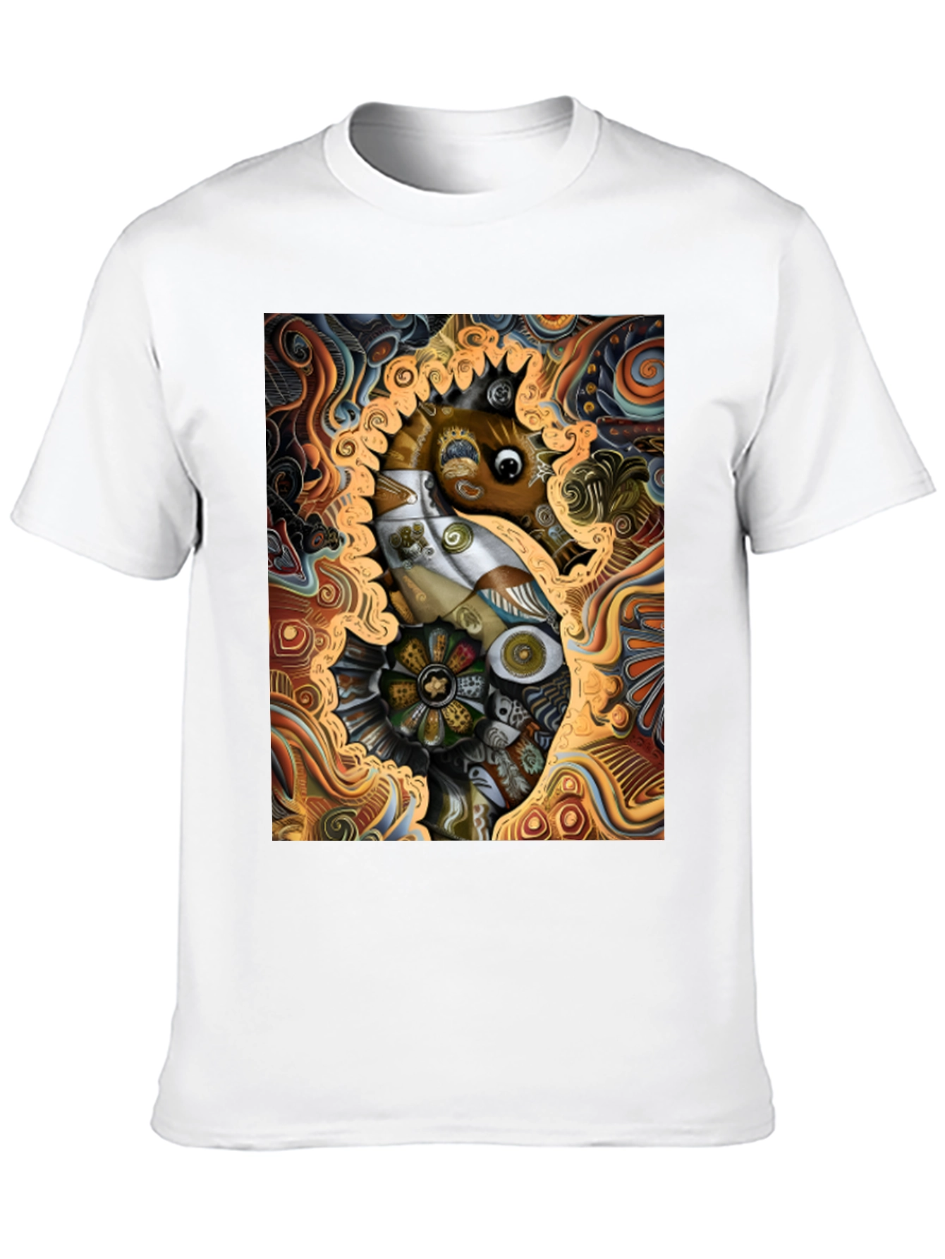 Abstract Seahorse Graphic Tee - Unique Art T-Shirt