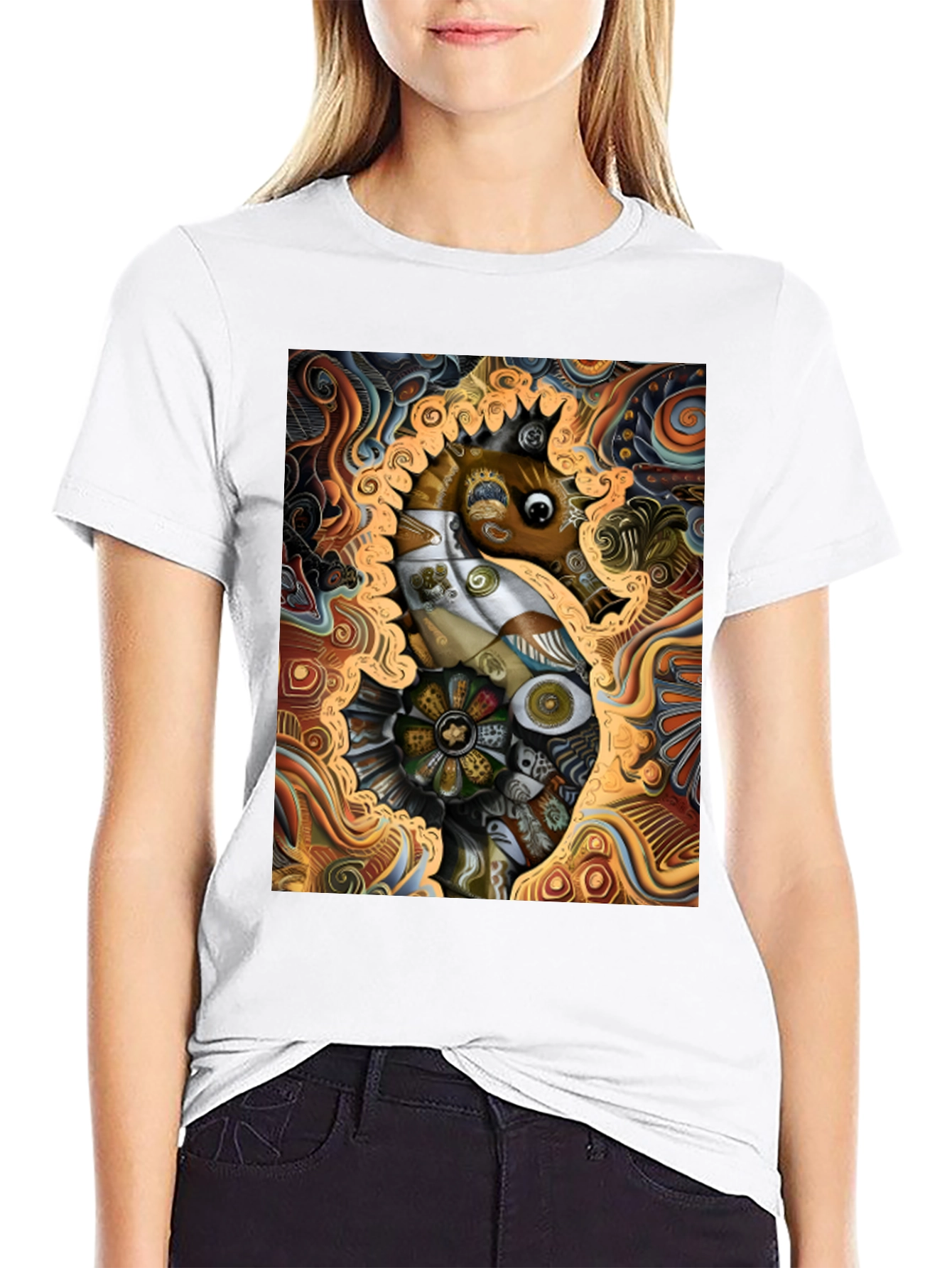 Abstract Seahorse Graphic Tee - Unique Art T-Shirt