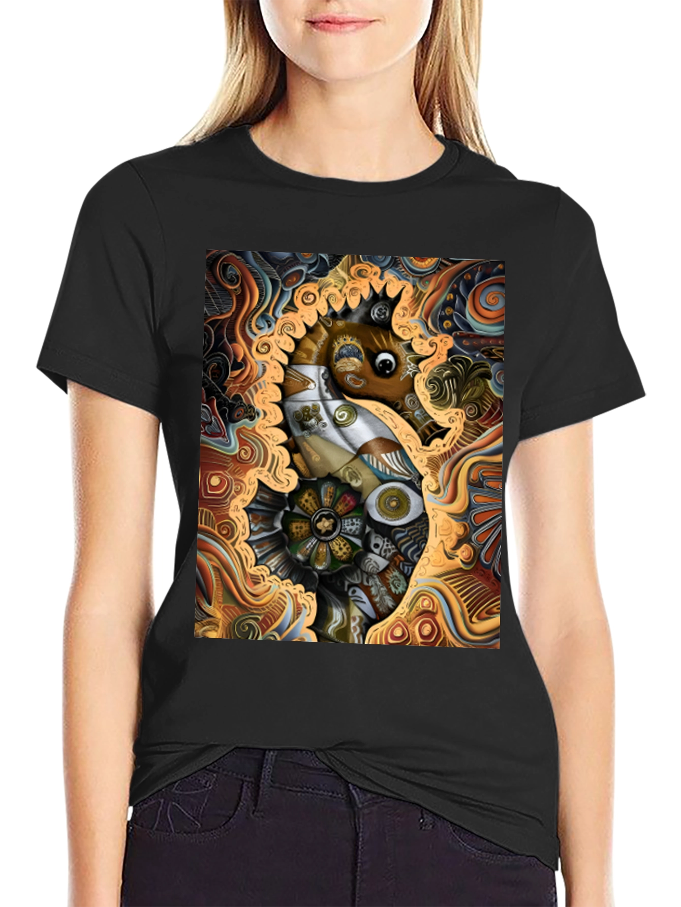 Abstract Seahorse Graphic Tee - Unique Art T-Shirt