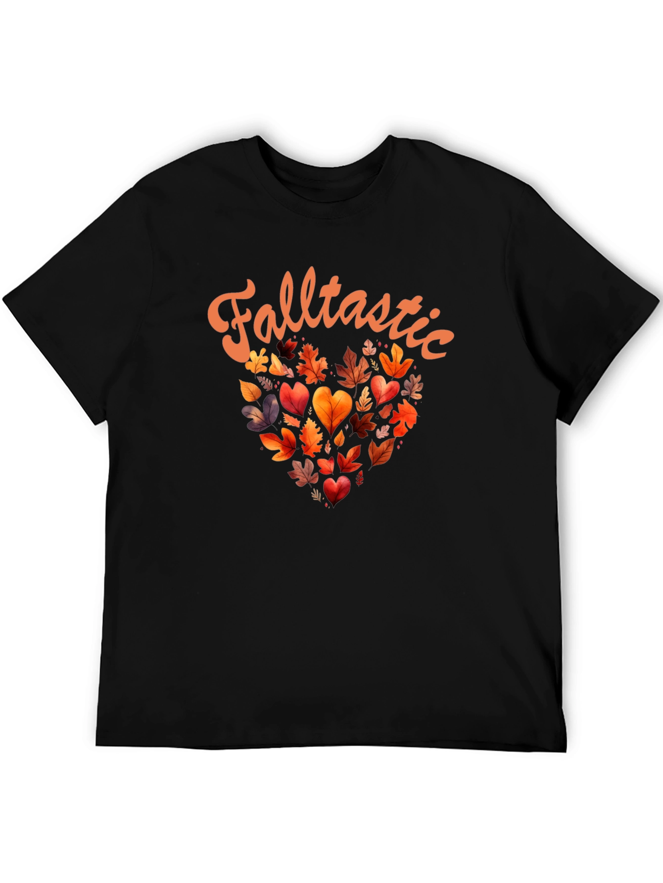 Falltastic Autumn Leaves Heart Graphic Tee