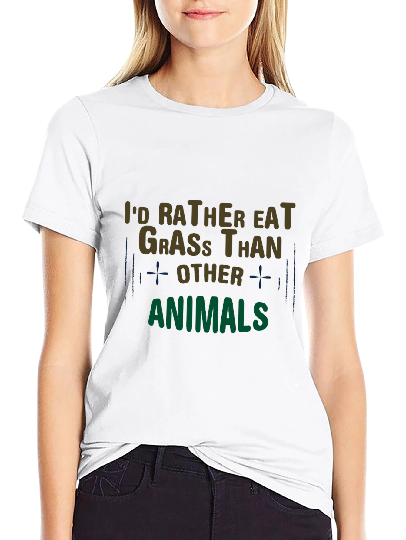 Id Rather Eat Grass T-Shirt - Vegan Statement Tee