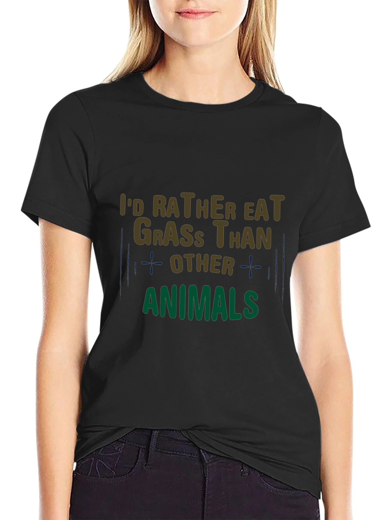 Id Rather Eat Grass T-Shirt - Vegan Statement Tee