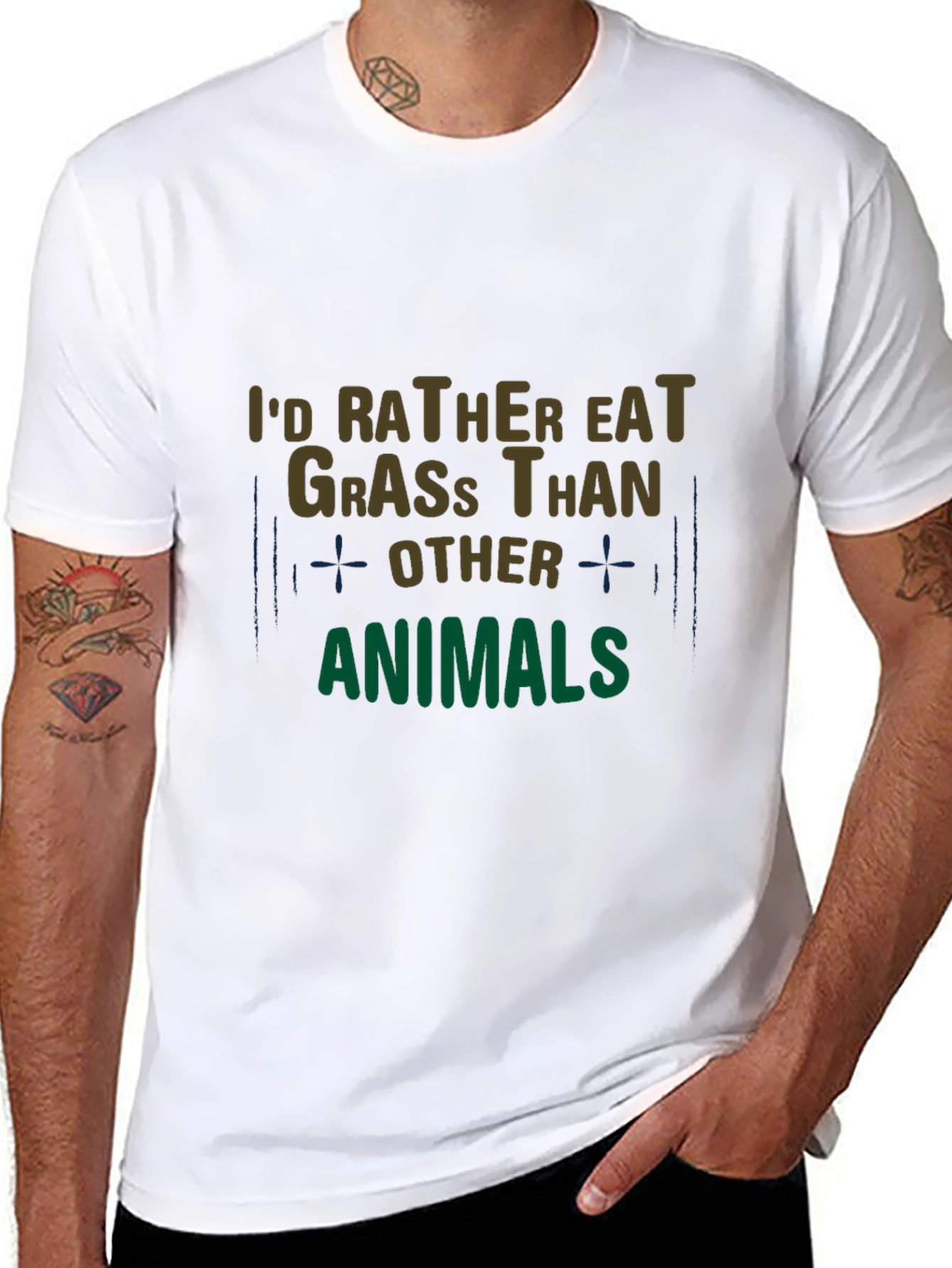 Id Rather Eat Grass T-Shirt - Vegan Statement Tee