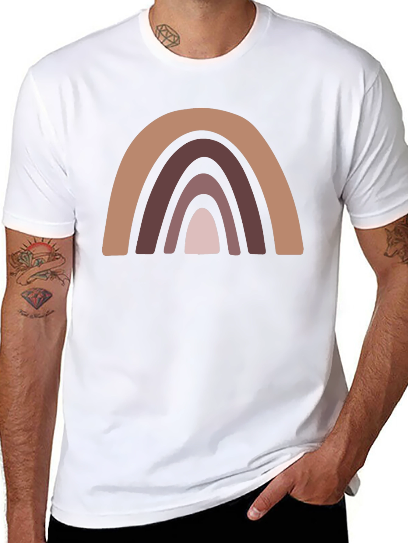 Neutral Rainbow Graphic Tee - Unisex