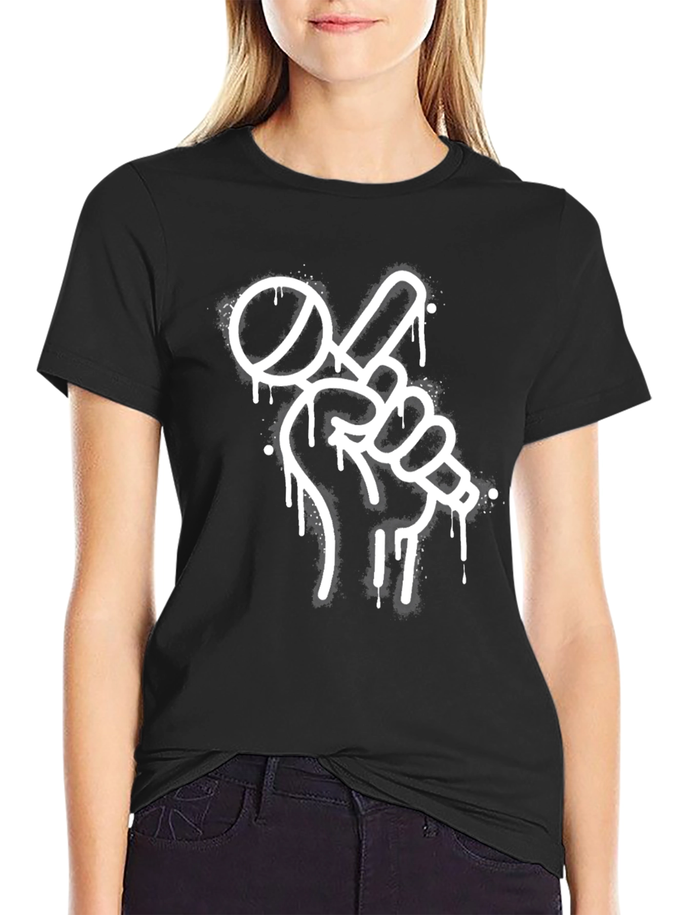 Microphone Graffiti Graphic Tee - Streetwear Style