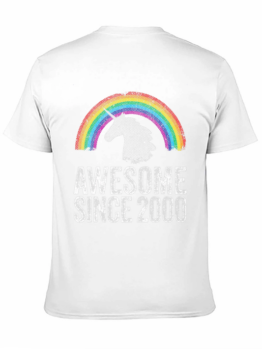 Awesome Since 2000 Unicorn Rainbow Graphic Tee