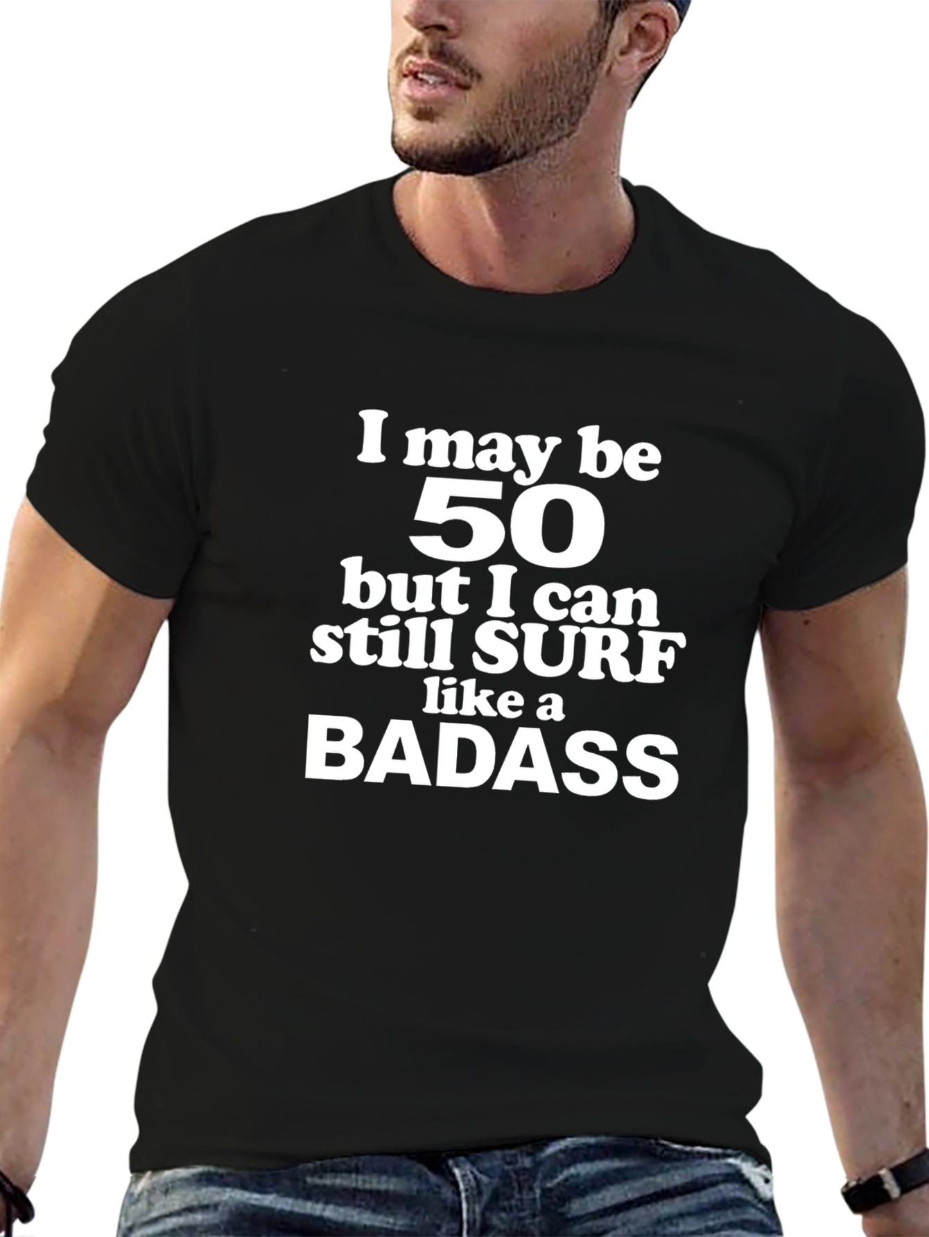 Funny 50th Birthday Surfing T-Shirt