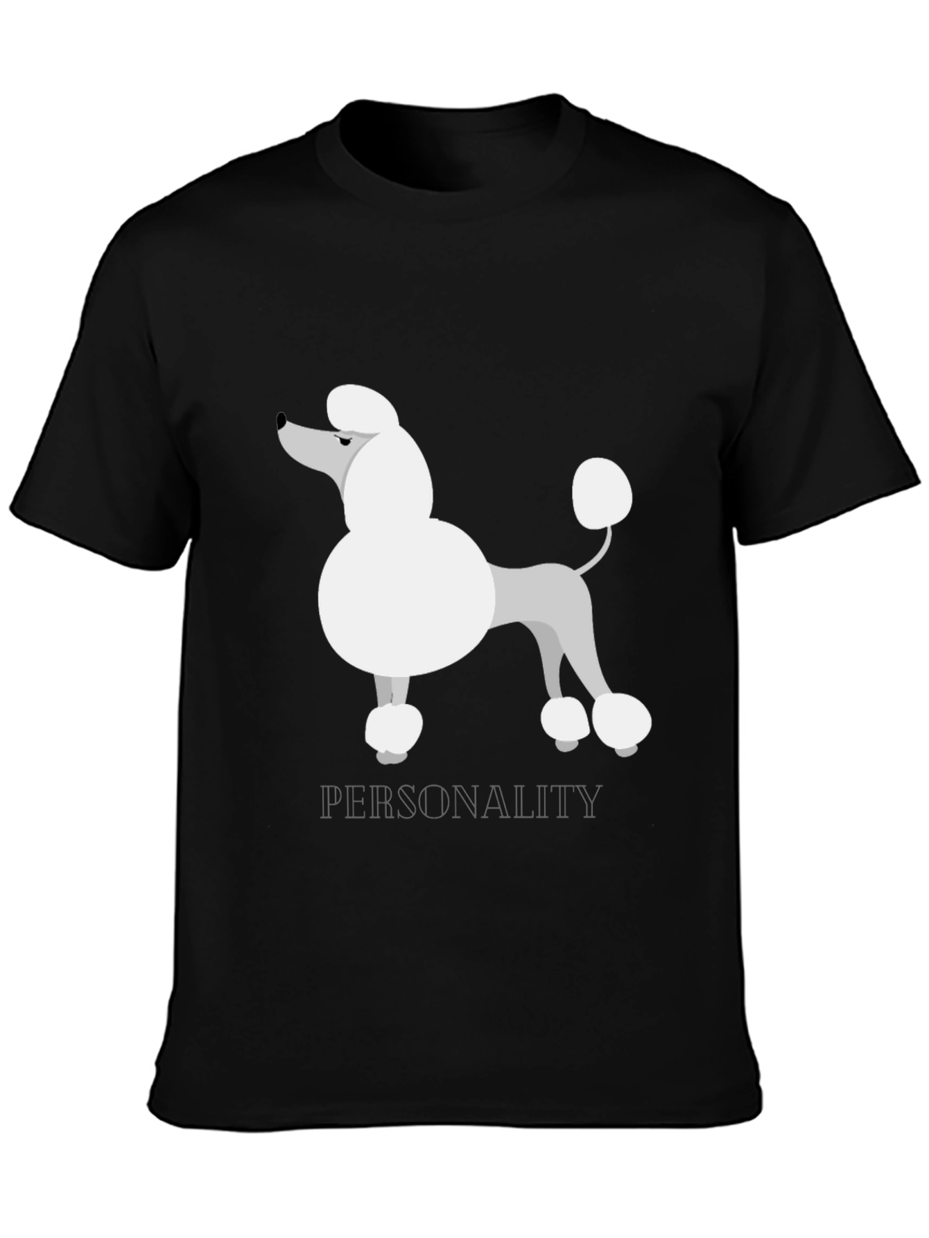 Poodle Personality T-Shirt - Black Cotton Tee