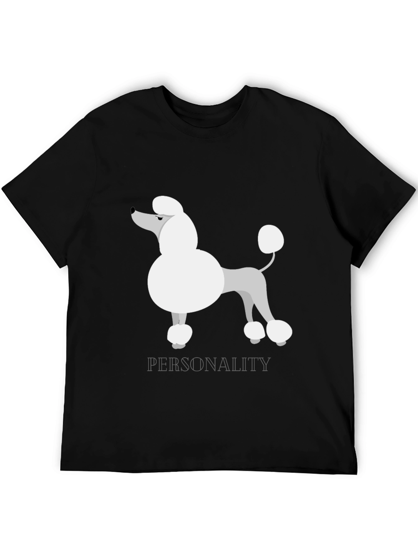 Poodle Personality T-Shirt - Black Cotton Tee