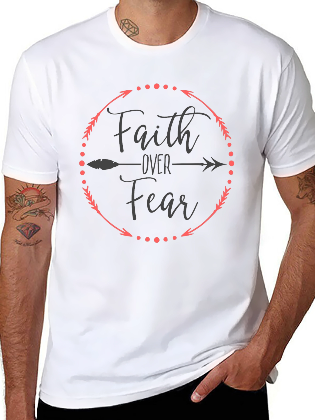 Faith Over Fear Graphic Tee - Black Cotton T-Shirt
