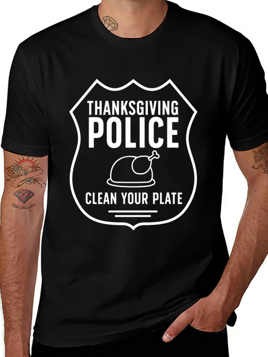 Thanksgiving Police Clean Your Plate T-Shirt