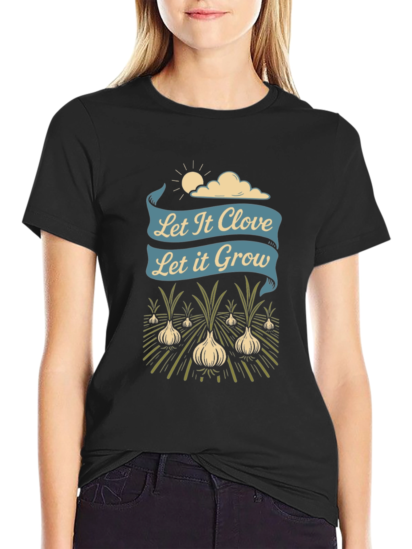 Let It Clove Let It Grow Black Graphic Tee