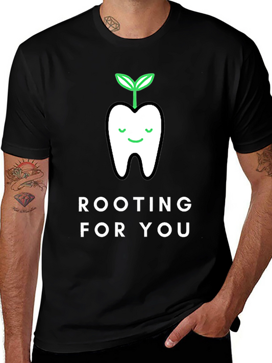 Rooting For You Tooth Plant Graphic Tee - Black