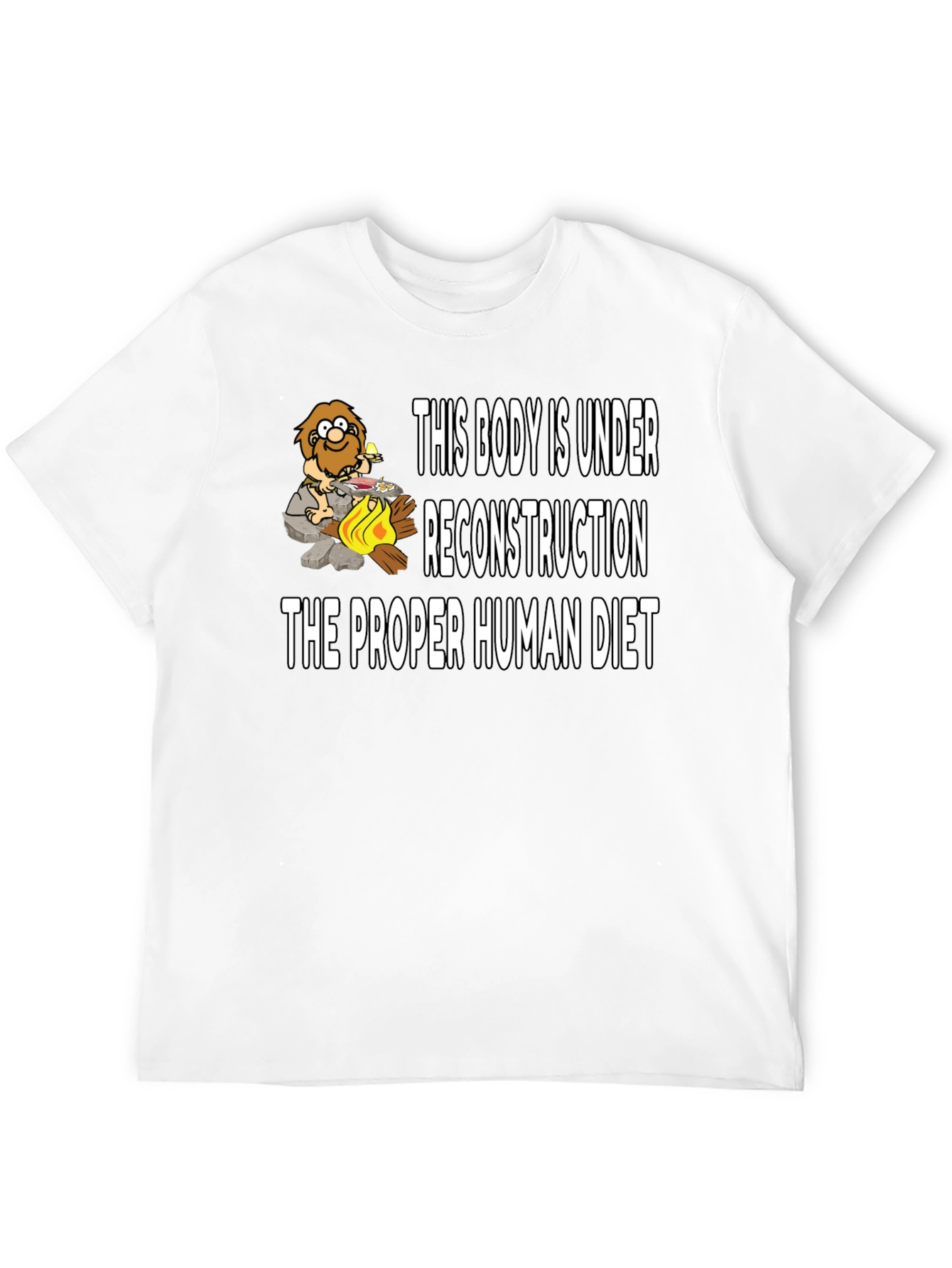 Under Reconstruction Human Diet Funny Black T-Shirt