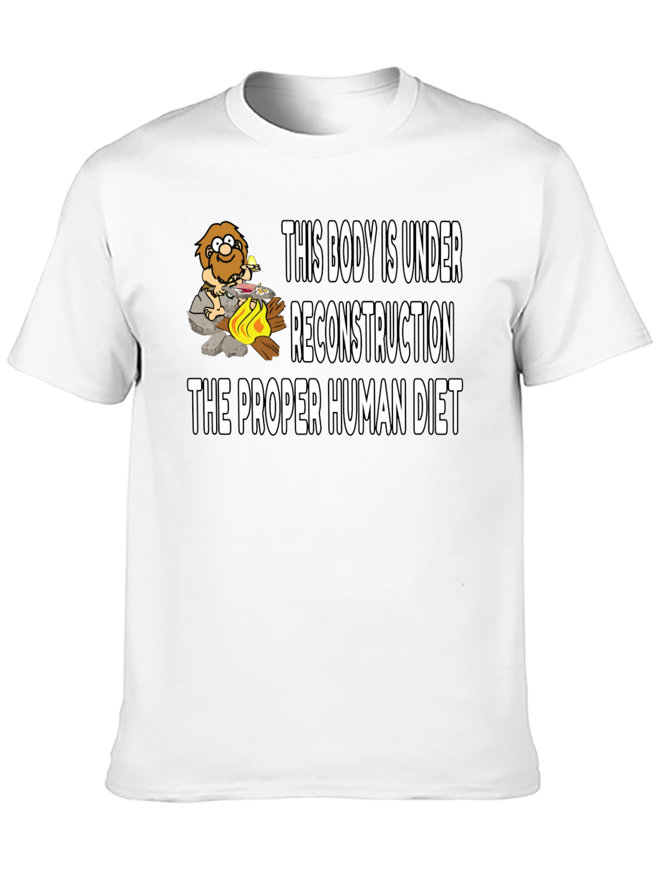 Under Reconstruction Human Diet Funny Black T-Shirt