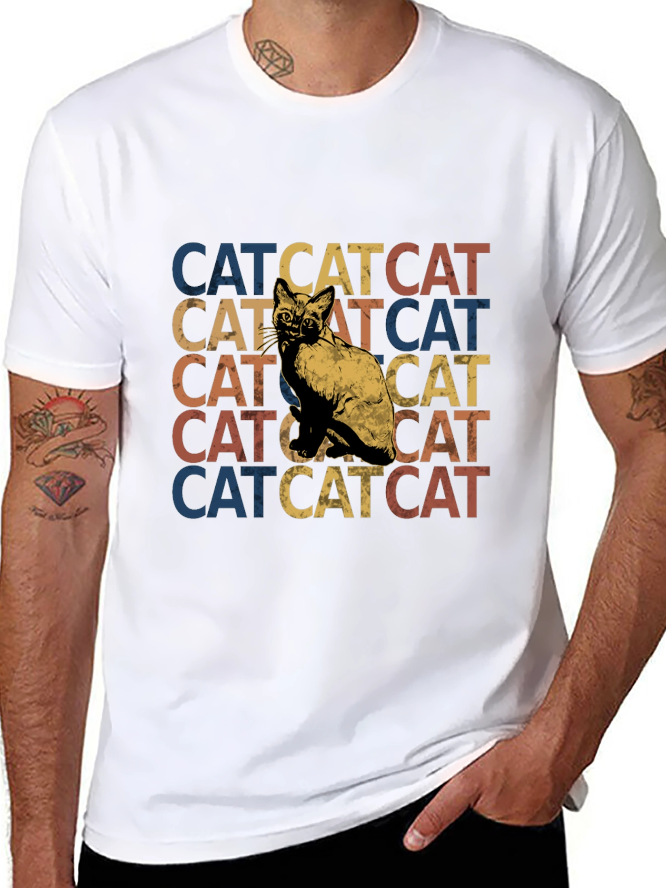 Retro Cat Stack T-Shirt