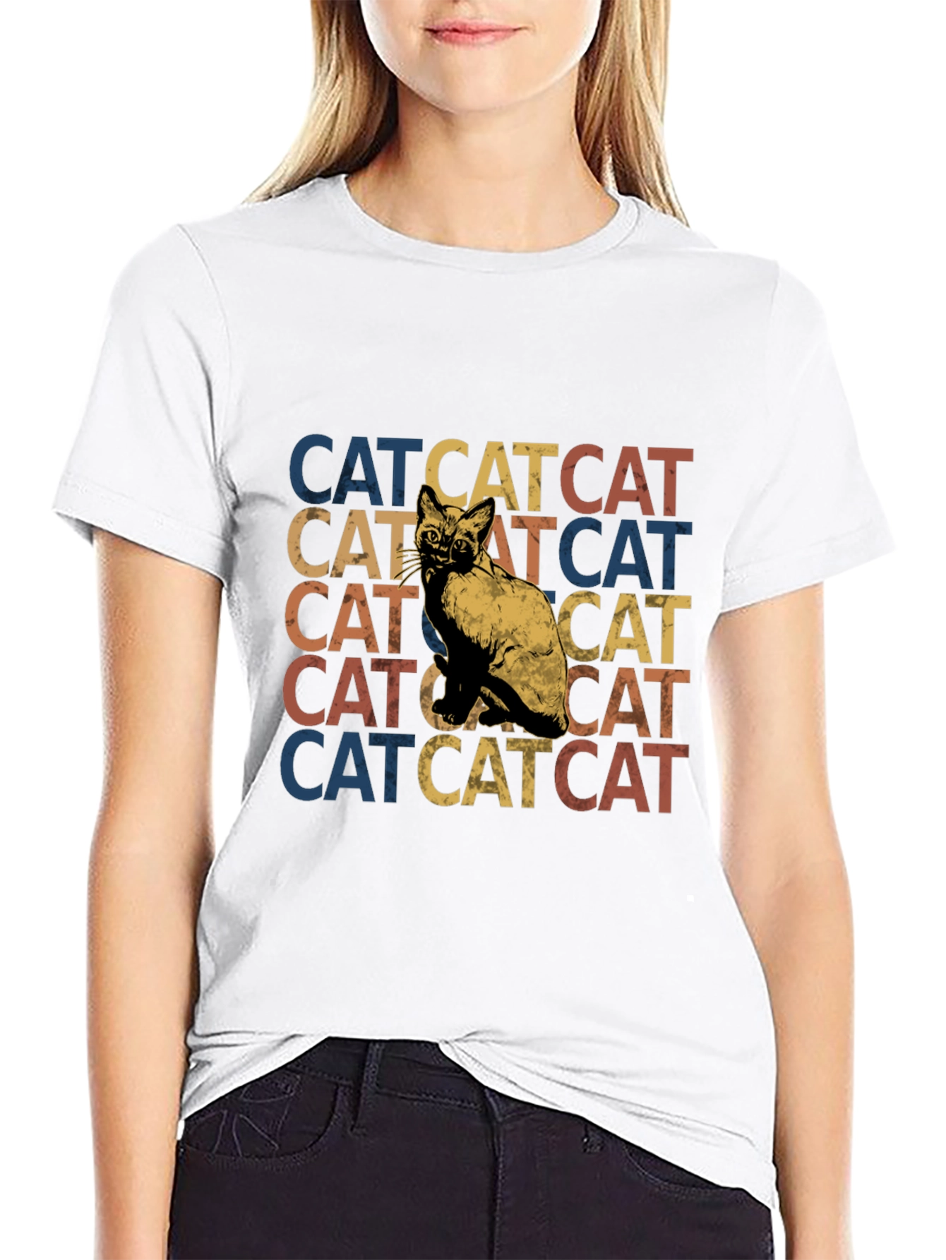 Retro Cat Stack T-Shirt