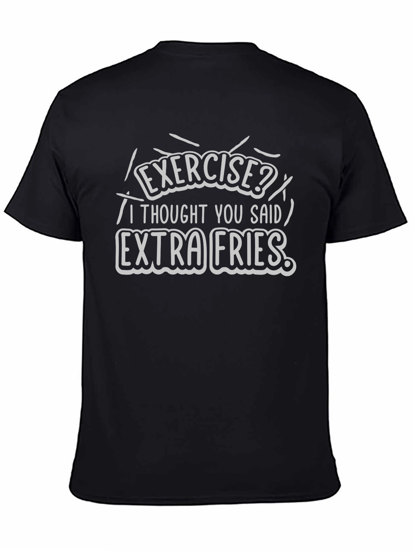 Extra Fries Graphic Tee - Black Casual T-Shirt