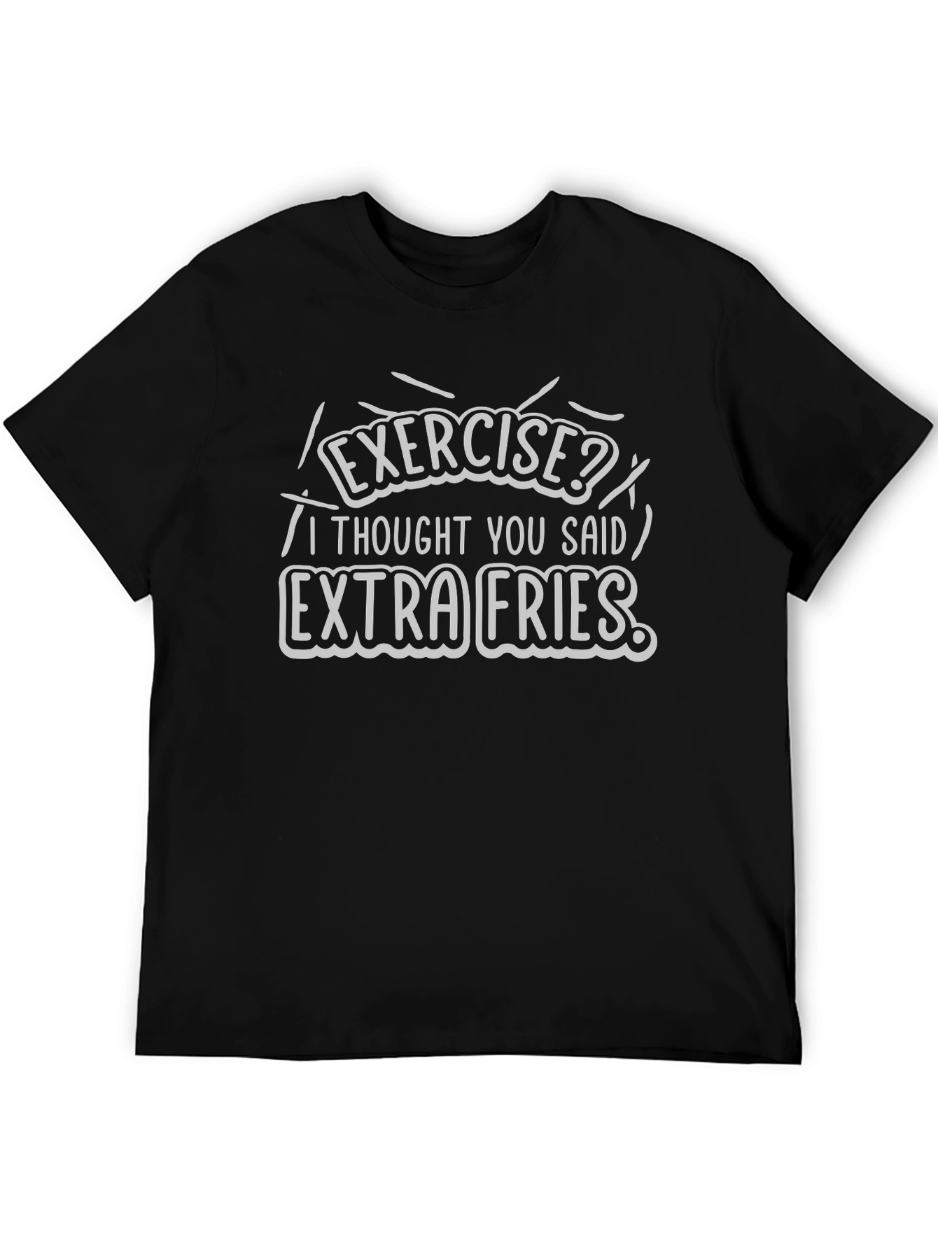 Extra Fries Graphic Tee - Black Casual T-Shirt
