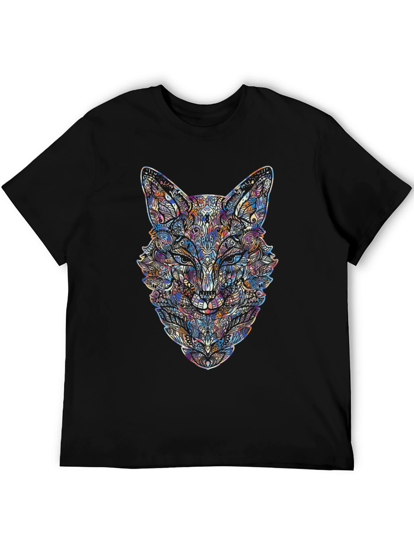 Abstract Fox Graphic Tee - Mens Black T-Shirt