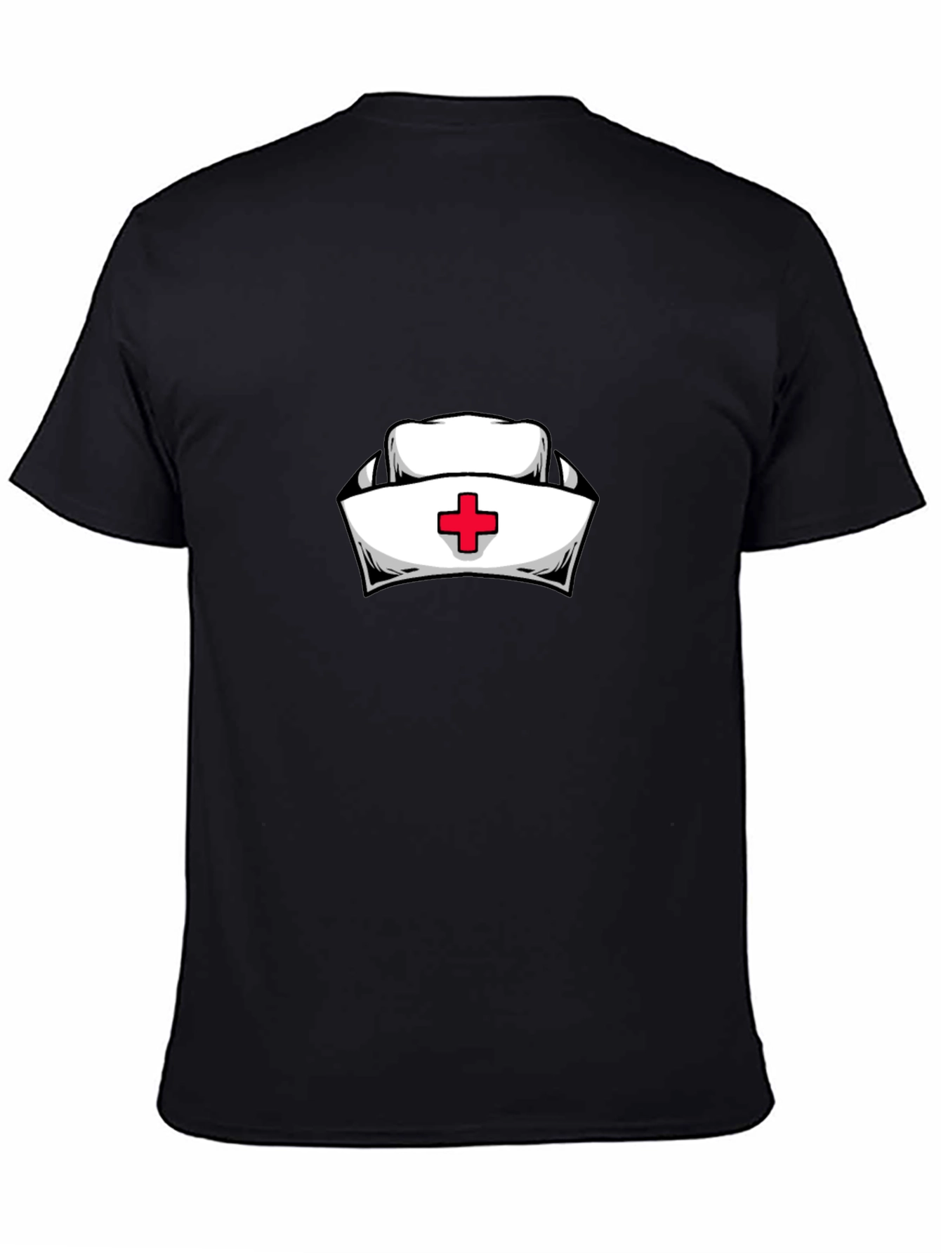 Nurse Hat Graphic Black T-Shirt