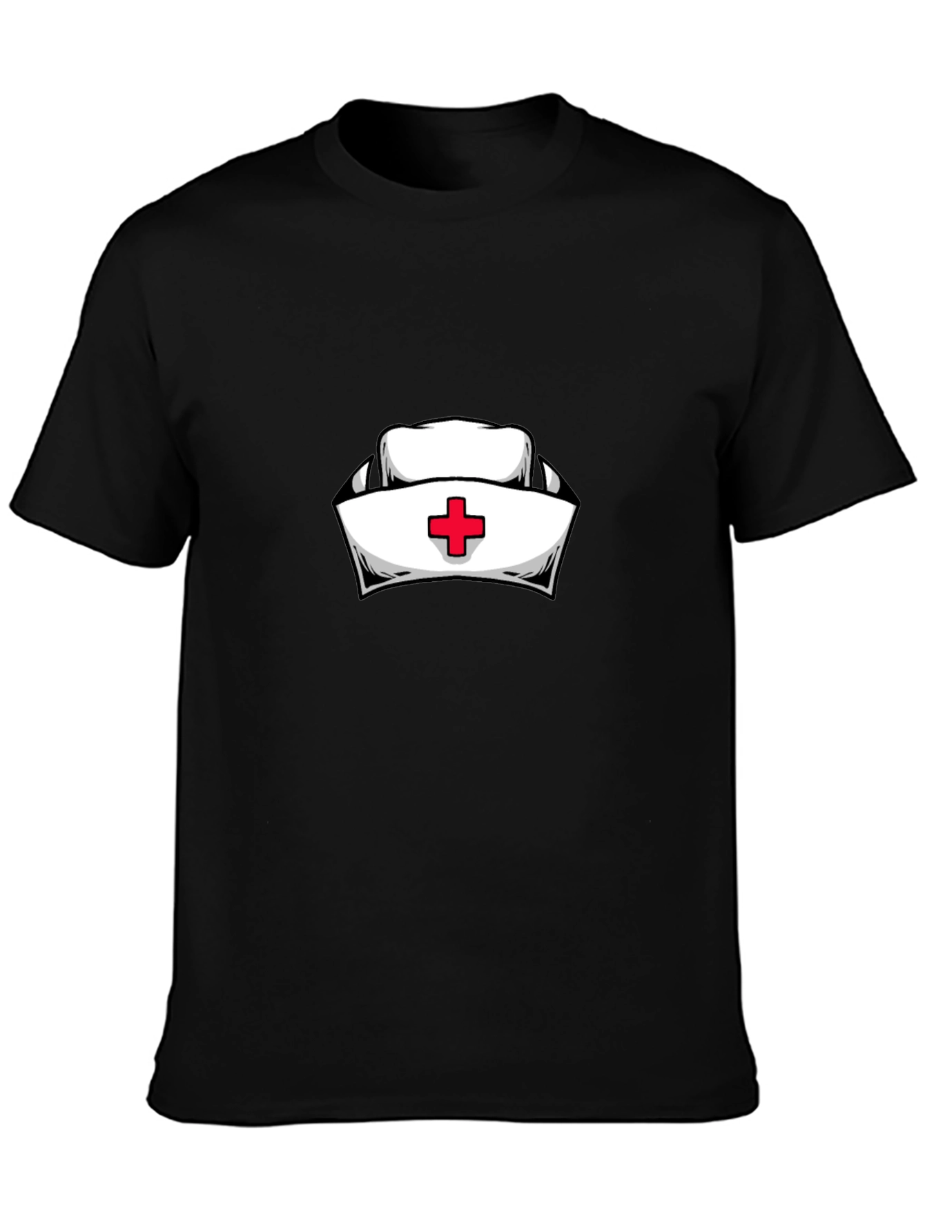 Nurse Hat Graphic Black T-Shirt
