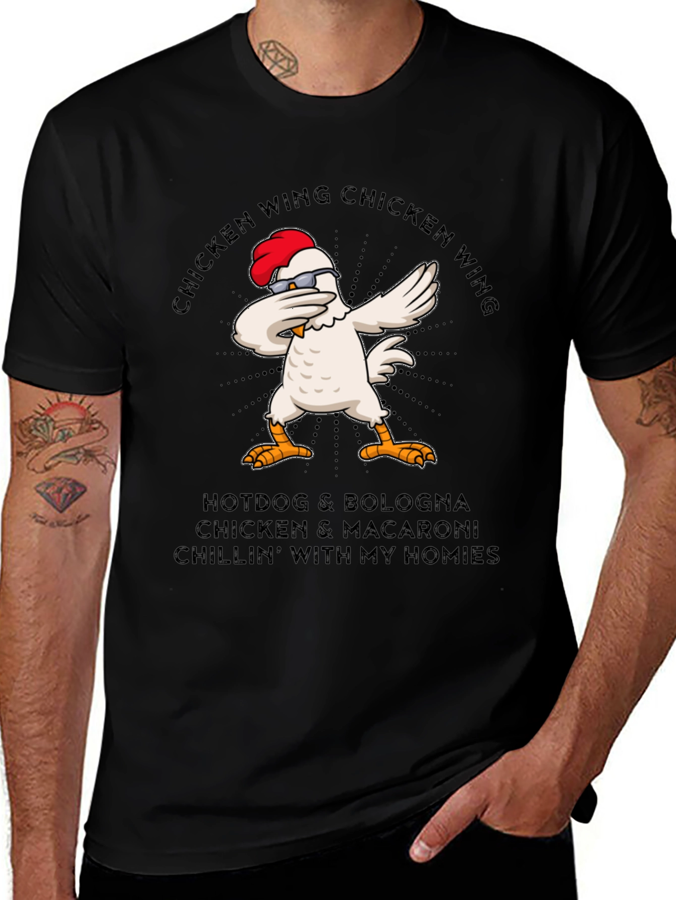 Chicken Wing Dabbing T-Shirt - Funny Foodie Tee